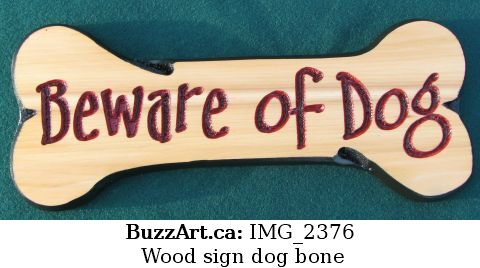 Wood sign dog bone